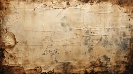 Close up of a deteriorating wall showing layers of old, peeling paint with rust textures and cracks.