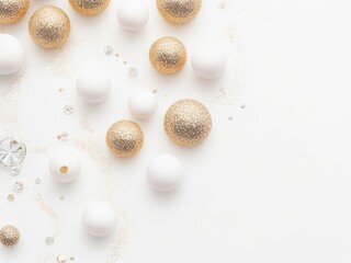 Fototapeta premium Beautiful white background with round and sparkly objects in a free photo