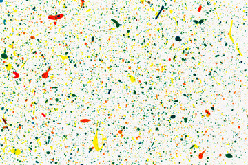 Colorful ink splashes.  Multi color dots.