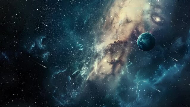 outer space background. seamless looping overlay 4k virtual video animation background