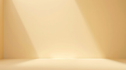 Empty light beige wall studio background. Used for presenting cosmetic nature products for sale online