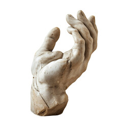 Antique Marble Sculpture of a Hand Gesture Isolated