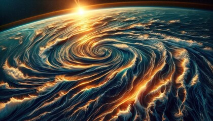 warm currents swirling in the Atlantic Ocean - obrazy, fototapety, plakaty