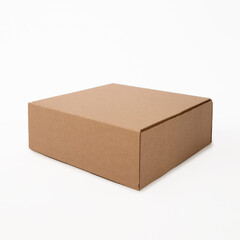 closed corton box on white background