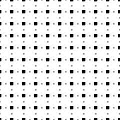 Square seamless background pattern from geometric shapes are different sizes and opacity. The pattern is evenly filled with black rounded square symbols. Vector illustration on white background