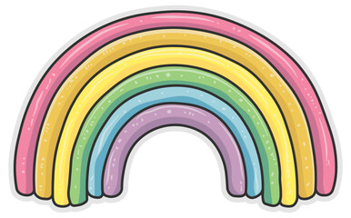 cartoon rainbow drawing without background