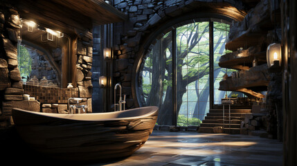Fototapeta premium A Captivating Glimpse into Modern Hotel Elegance