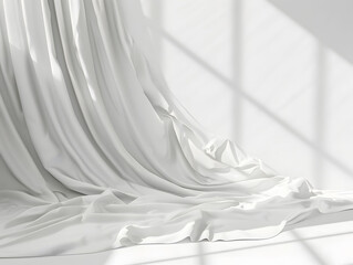 Obraz premium Interior Design of Elegant White Fabric Draped in Soft Light 