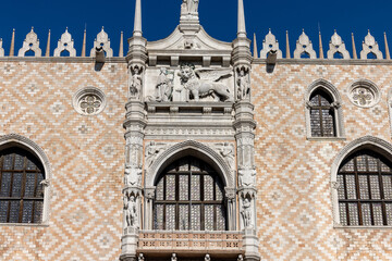 Loggia on the western facade of the Doge's Palace in Venice, Italy