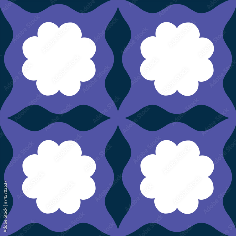 Wall mural abstract seamless pattern with square repetitive tile in retro style. beautiful vector geometrical t