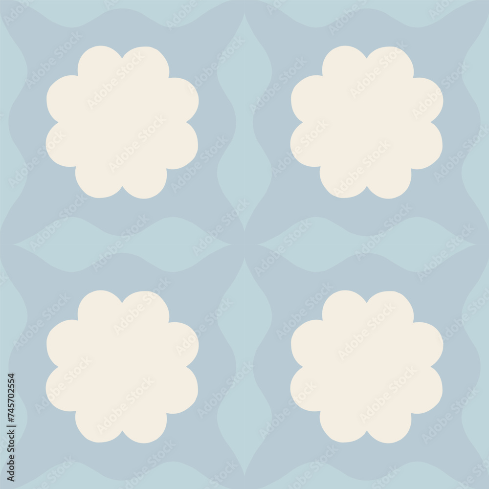 Wall mural abstract seamless pattern with square repetitive tile in retro style. beautiful vector geometrical t