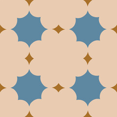 Beautiful seamless pattern with geometric shapes in retro style. Vector texture in classic ceramic tile style. Modern geometry background in vintage style.