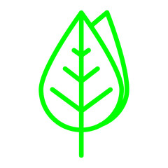 leaf icon isolated on white background, vector illustration
