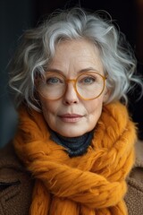 Portrait of a stylish elderly woman. The concept of aging