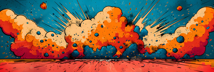 Abstract comic background,
Powerful Comic Action Layout Background