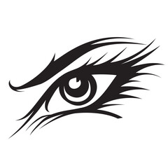 Woman's eye on a white background. logo. Eyes art.