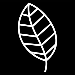 leaf icon isolated in black background, vector illustration