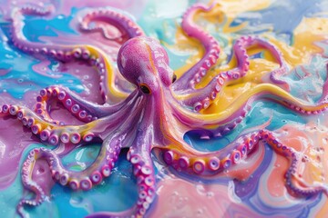 Psychedelic Octopus Emerge: A Surreal Swirl of Marine Fantasy - Generative AI
