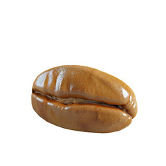 single coffee bean isolated on transparent background, png
