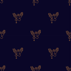 Seamless pattern Two hands holding star amulet Hand draw boho fantasy art for textile or t-shirt