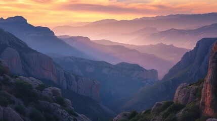 Discover the captivating beauty of the morning glow casting its light on a majestic mountain range