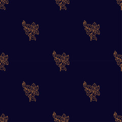 Seamless pattern Mystic golden flower Hand draw boho fantasy art for textile or t-shirt
