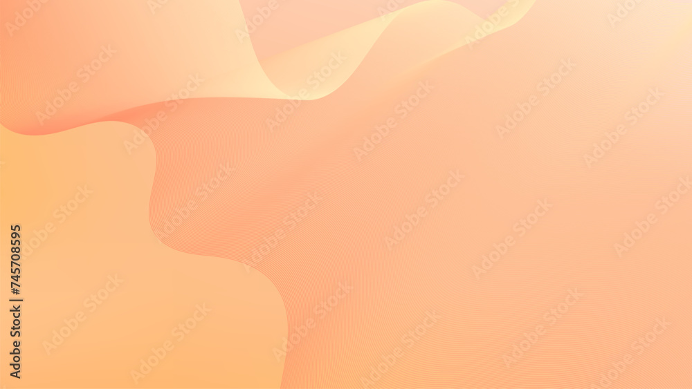 Wall mural abstract background vector set orange, peach fuzz with dynamic waves for wedding design. futuristic 