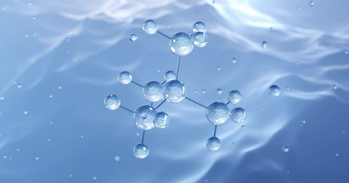Neopentane rotating molecular structure, 3d model of molecule, alkane, looped video