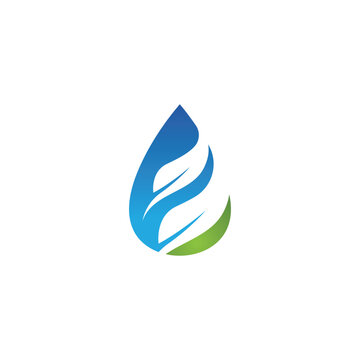 water drop and leaf logo vector
