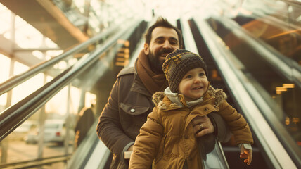 Family Magic at the Airport. Generative AI