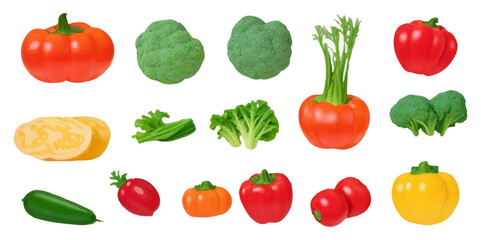 Set of Vegetables and Desserts Isometric Icons .Isolated Big set of color  icons on the theme of healthy  food. Flat design.  colored tomato sketch icon Vector
