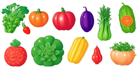 Set of Vegetables and Desserts Isometric Icons .Isolated Big set of color  icons on the theme of healthy  food. Flat design.  colored tomato sketch icon Vector
