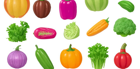 Set of Vegetables and Desserts Isometric Icons .Isolated Big set of color  icons on the theme of healthy  food. Flat design.  colored tomato sketch icon Vector
