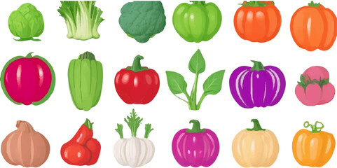 Set of Vegetables and Desserts Isometric Icons .Isolated Big set of color  icons on the theme of healthy  food. Flat design.  colored tomato sketch icon Vector
