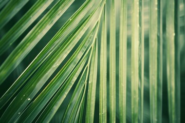 Immerse yourself in the tropical allure portrayed by the visuals of a vibrant striped palm leaf