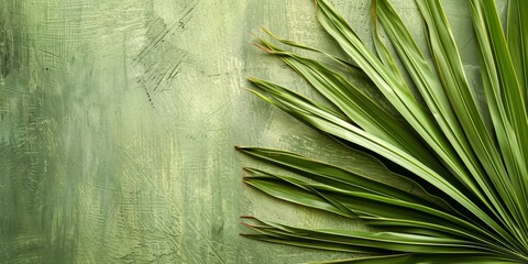Discover the enchanting allure of a striped palm leaf in a tropical paradise