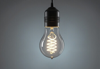 Light bulb,  idea concept with innovation and inspiration with blue glowing light on Dark background