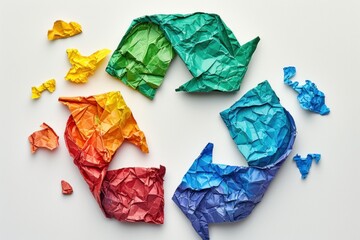 Group of Multicolored Pieces of Paper. Generative AI