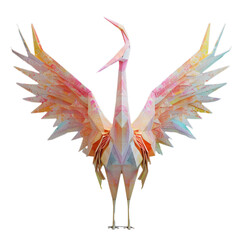 Obraz na płótnie Canvas colorful origami crane isolated on transparent background, png