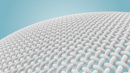 Macro fabric fiber, Close-up of White Cloth or woven textile Fiber, 3d illustration.
