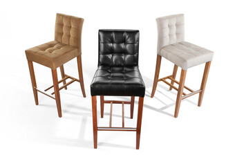 Fototapeta premium bar chair in different angles . isolated on white background . wooden