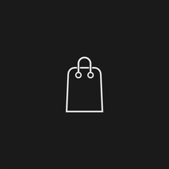 Woman bag icon simple sign on black background