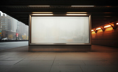 Large Empty Billboard on City Street