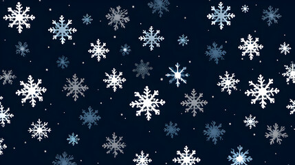 Snow seamless pattern background of christmas activities. white snowflake on dark background. gift wrapping paper for winter new year party illustration vector. 
