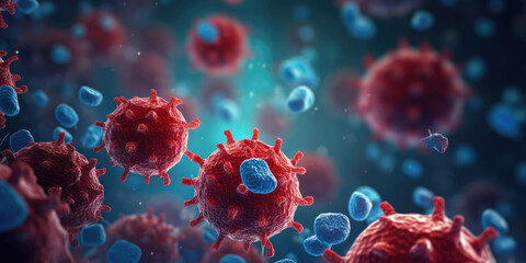Red and Blue Blood Cells in Circulation