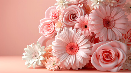 Obraz na płótnie Canvas Vibrant Pink Floral Arrangement