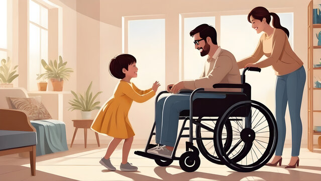 person in wheelchair with nurse generative ai