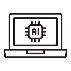 Artificial intelligence laptop ai icon.
