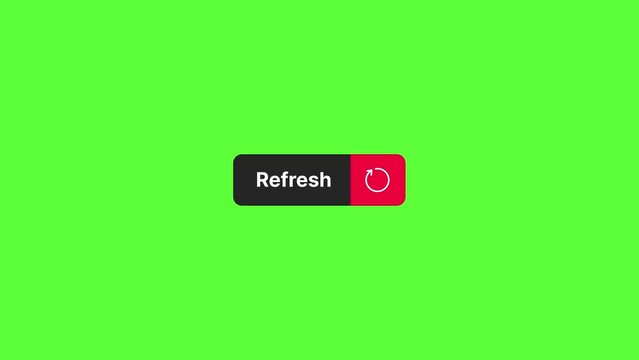 4K motion graphics animation of refresh button on chroma key green screen background.