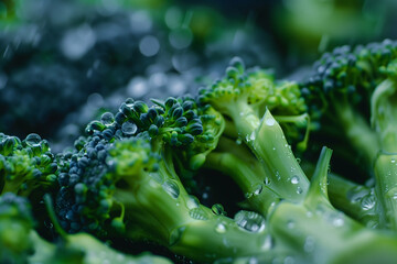 illustration of close up of broccoli. Created with Generative AI